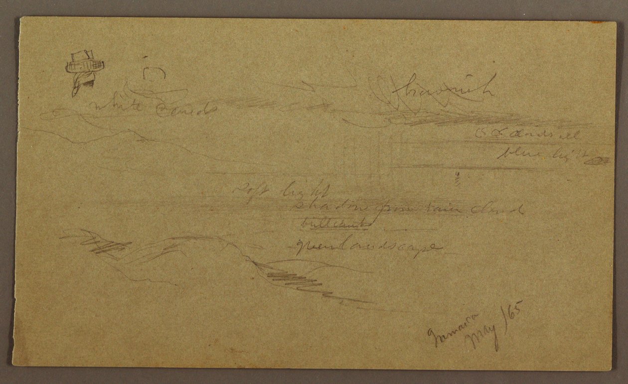 Tekening, Landschap, mei 1865 door Frederic Edwin Church