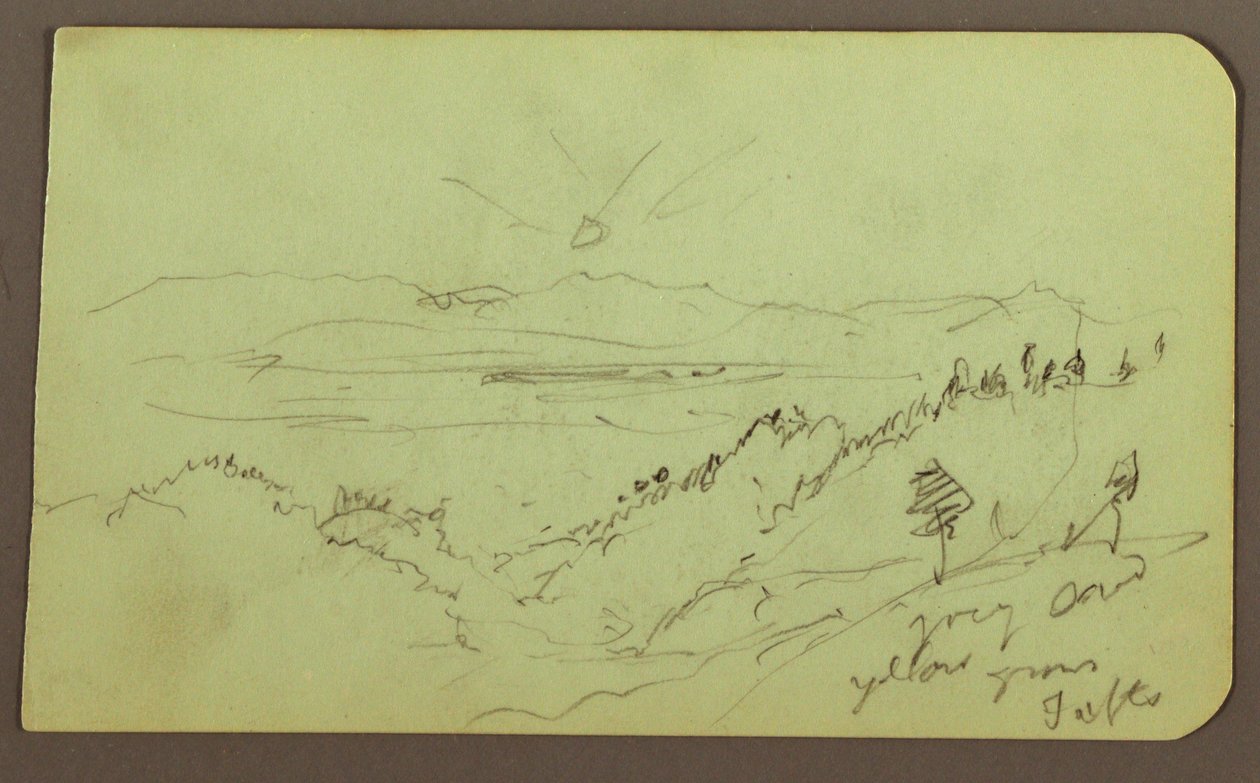 Tekening, Landschap; Verso: Figuur, Landschap, 1883 door Frederic Edwin Church