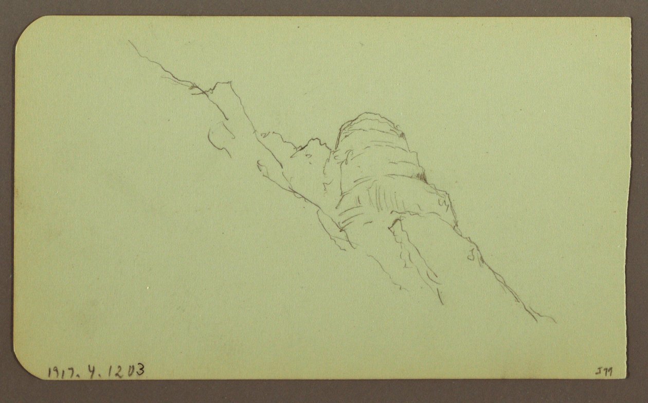 Tekening, Landschap; Verso: Bergwand, 1883 door Frederic Edwin Church