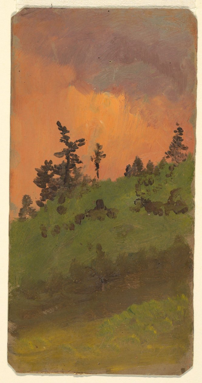 Tekening, Landschap bij bos, juni 1870 door Frederic Edwin Church