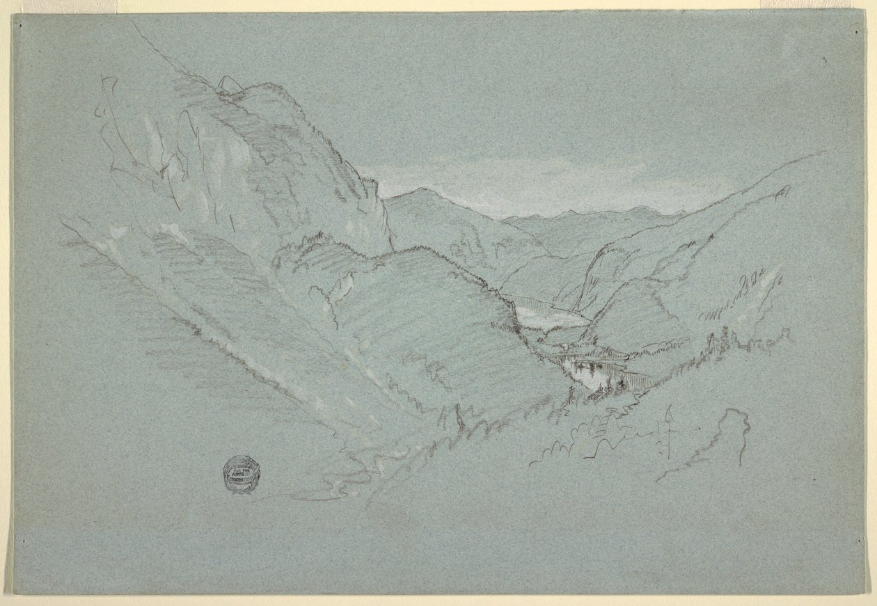 Tekening, Landschap van de Alpen, augustus-september 1868 door Frederic Edwin Church