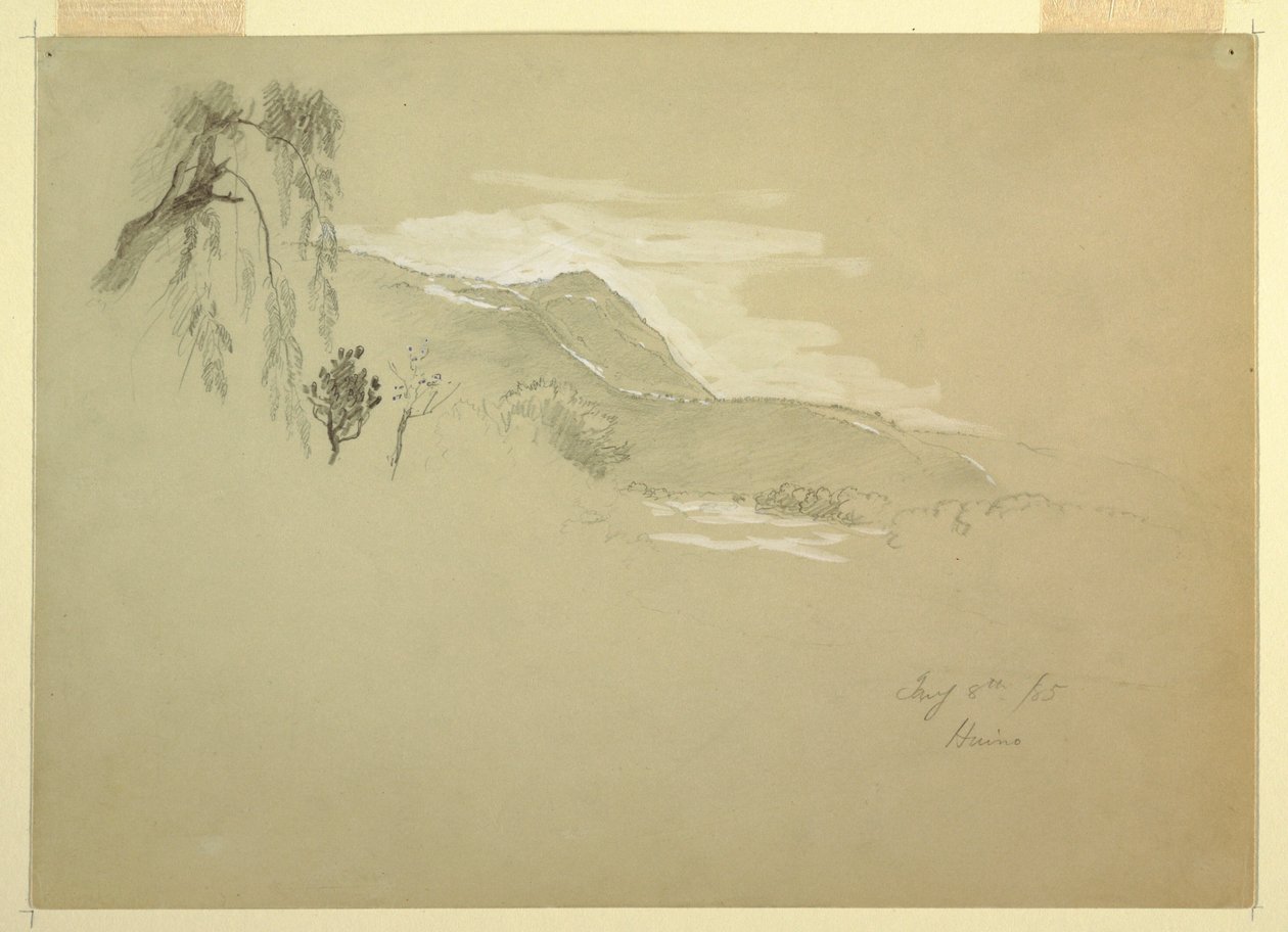 Tekening, Landschap bij Huino, Mexico, 8 januari 1885 door Frederic Edwin Church