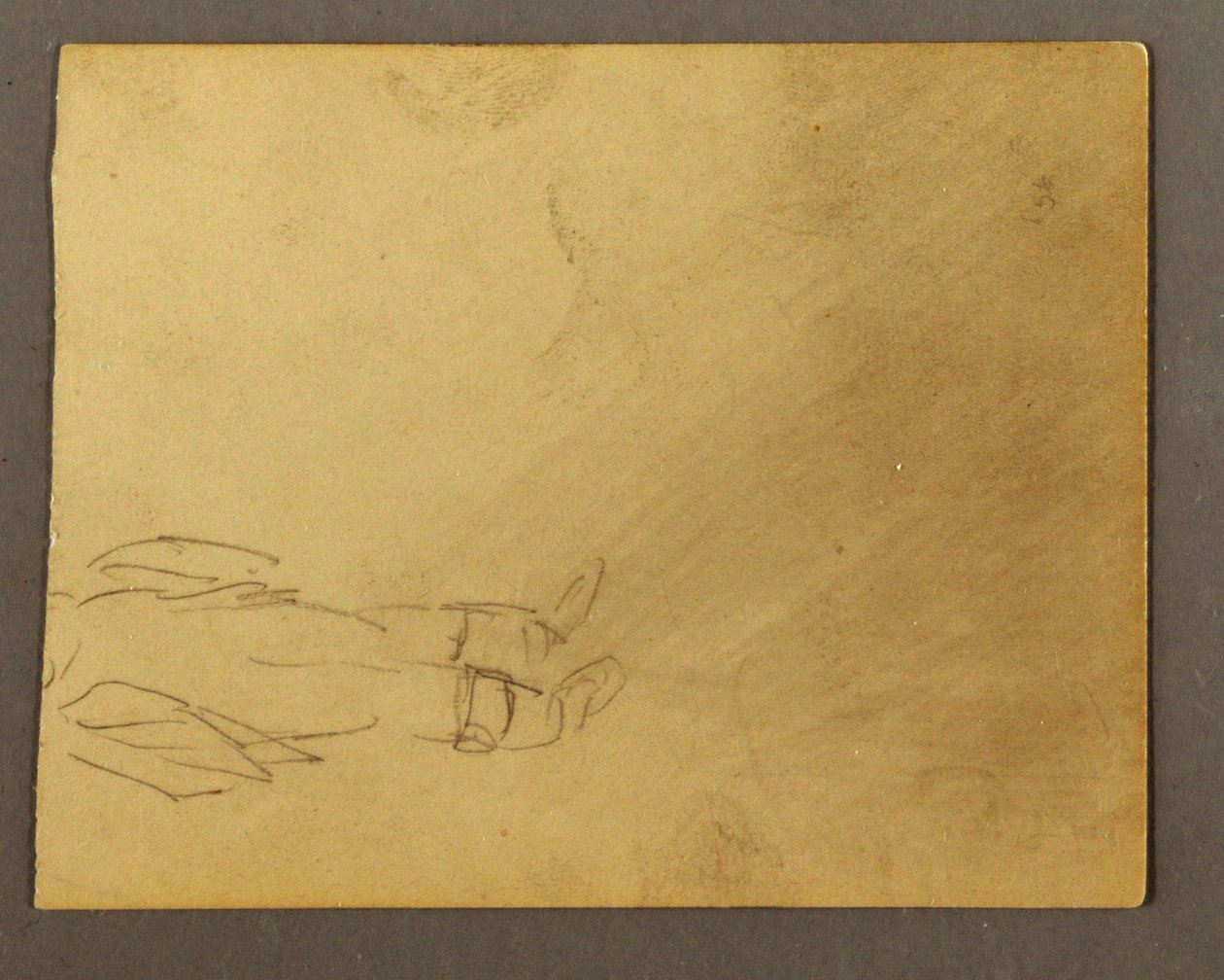 Tekening, onderste deel van staande figuur, mogelijk 1868-69 door Frederic Edwin Church