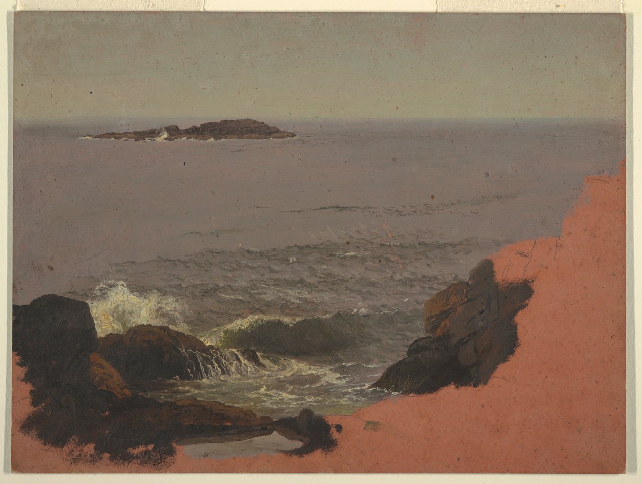 Tekening, Kust van Maine, 1845-48 door Frederic Edwin Church