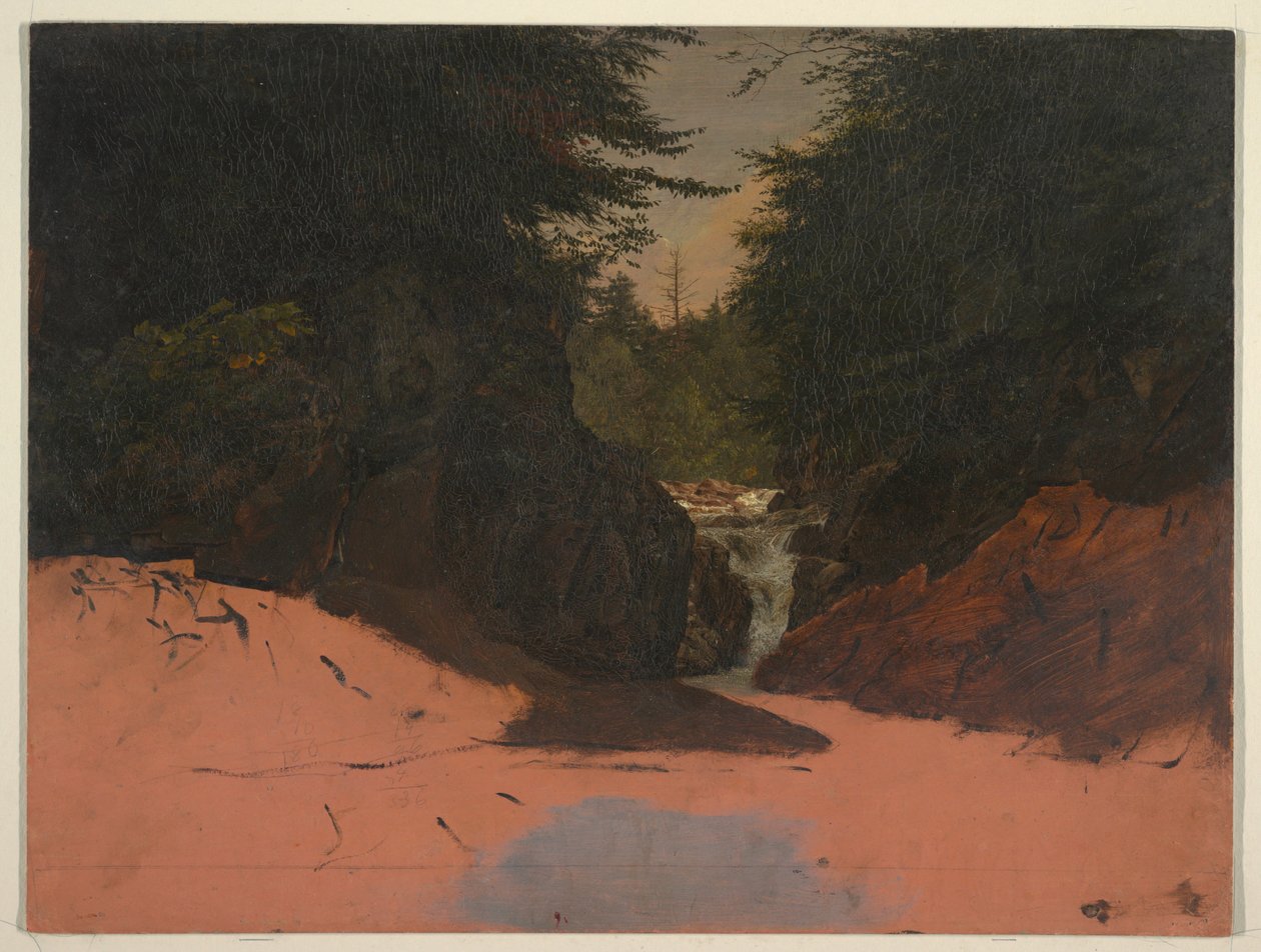 Tekening, Maine, Bergstroom, augustus-september 1851 door Frederic Edwin Church