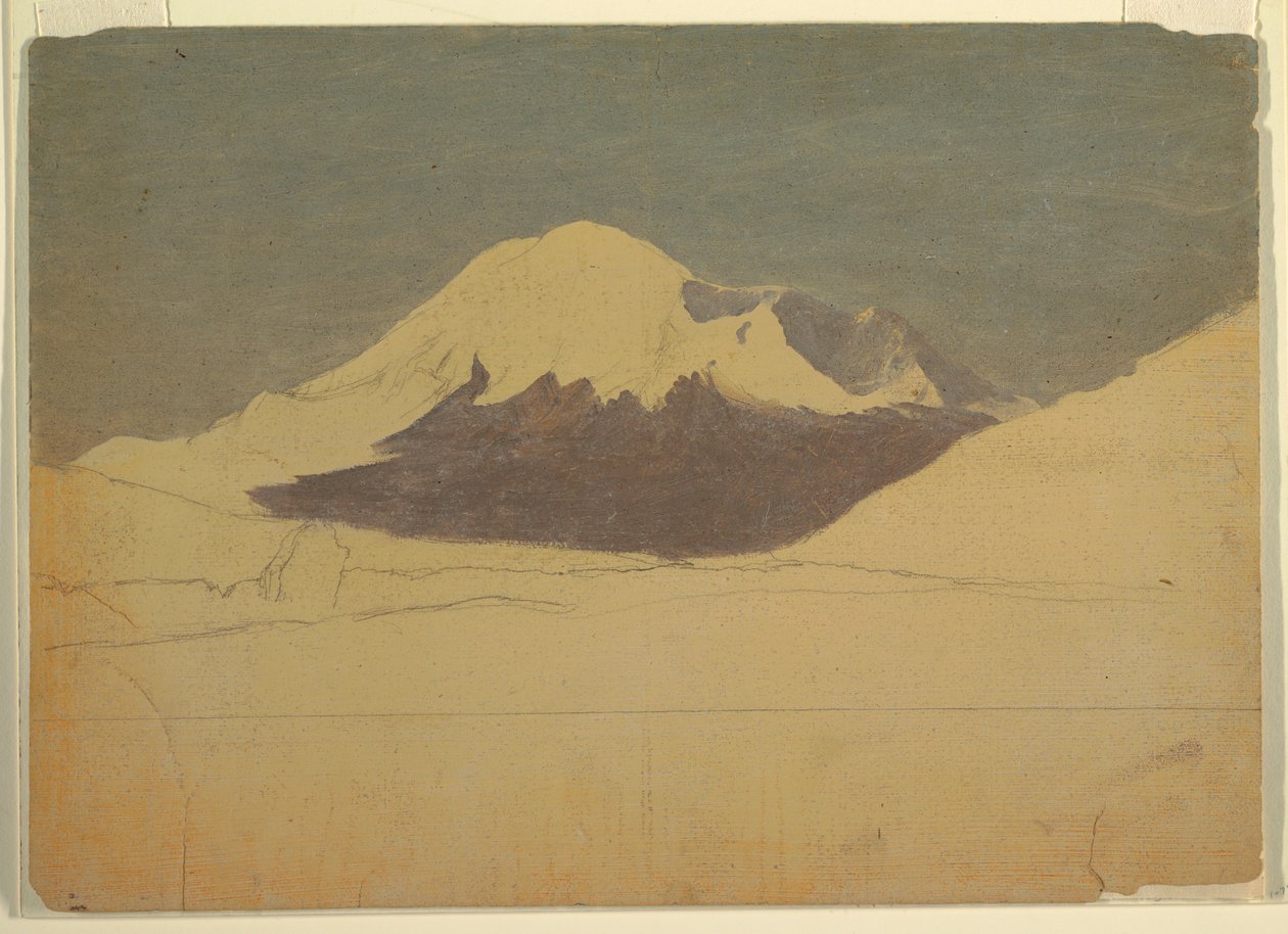 Tekening, Mount Chimborazo, Ecuador, juli 1857 door Frederic Edwin Church