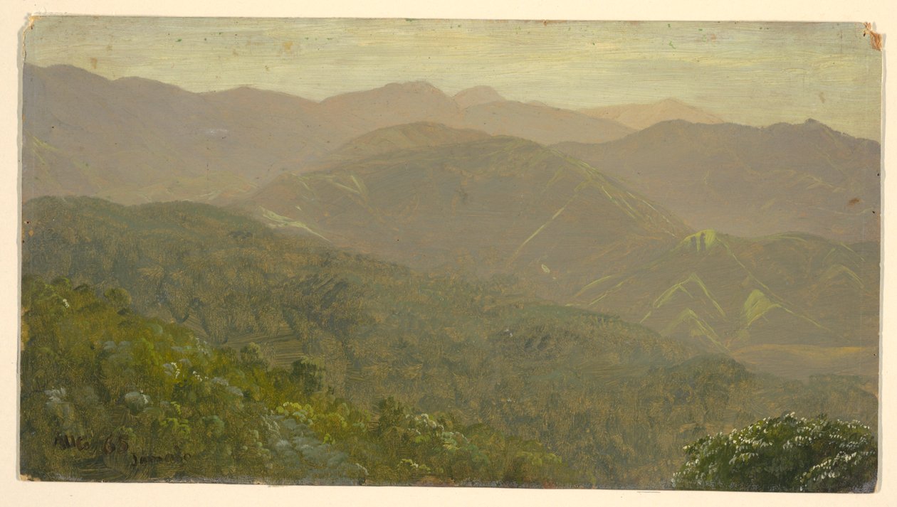 Tekening, Berglandschap, augustus 1865 door Frederic Edwin Church