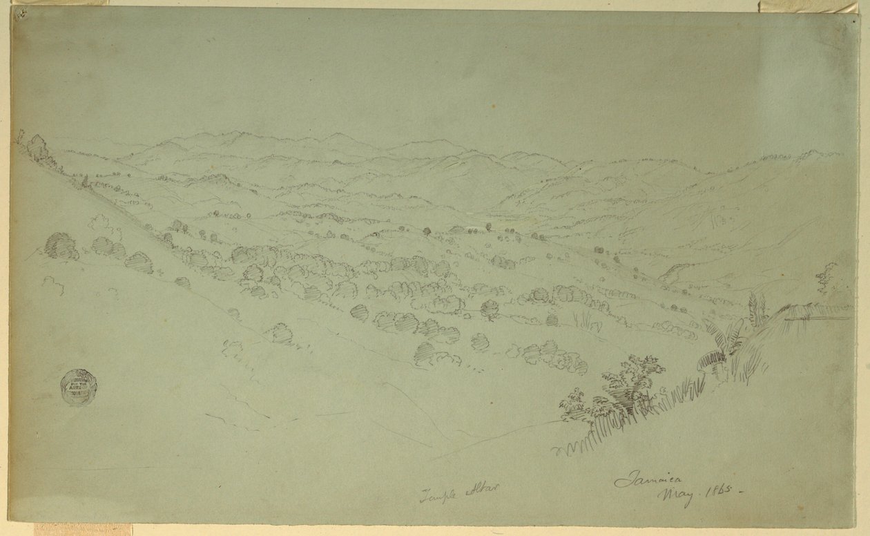 Tekening, Berglandschap, Jamaica, 1865 door Frederic Edwin Church