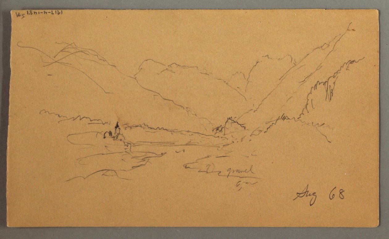 Tekening, Bergtoppen, 1868 door Frederic Edwin Church