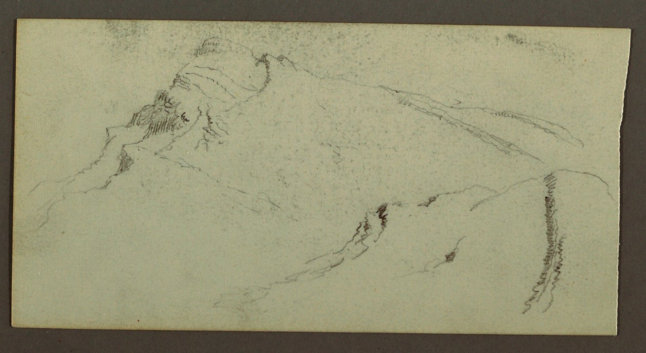 Tekening, Bergtoppen, mogelijk 1868 door Frederic Edwin Church