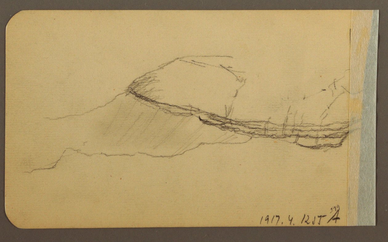 Tekening, Mountain Side, torentje; Verso: Mountain Side, 1889 door Frederic Edwin Church