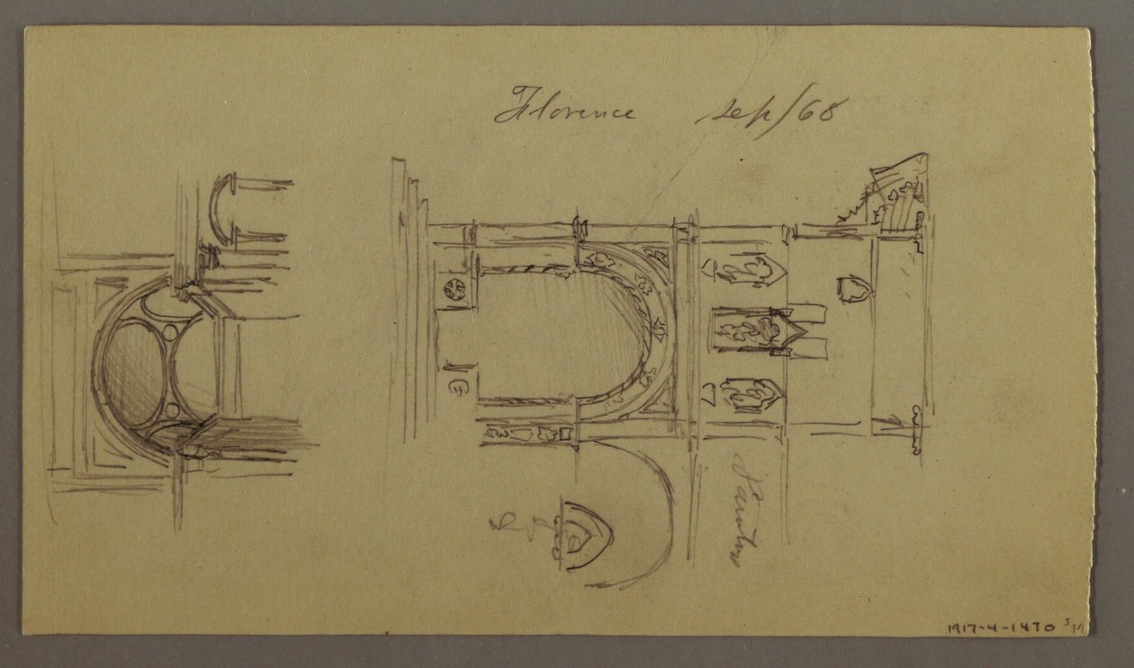 Tekening, Bergdal, Brug, Gebouwen, mogelijk 1868-69 door Frederic Edwin Church