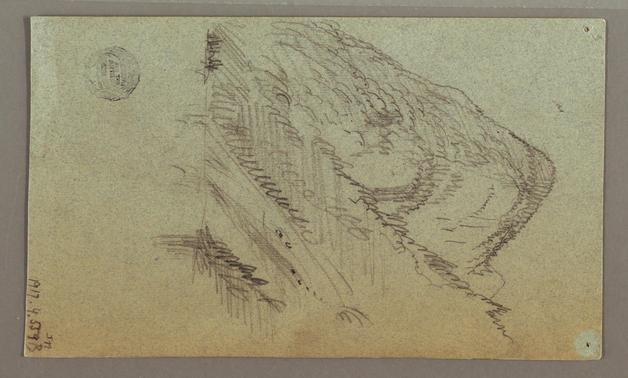 Tekening, Bergvallei, mogelijk 1868 door Frederic Edwin Church