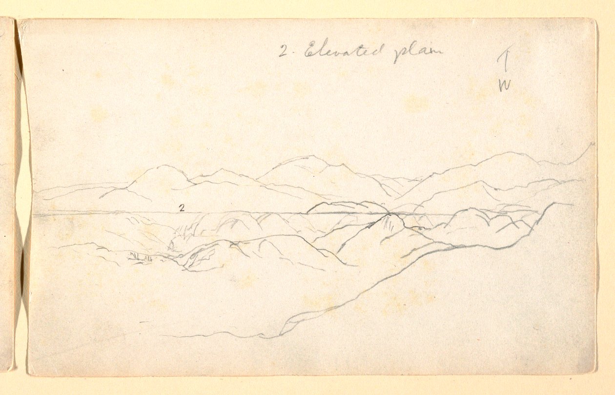 Tekening, Berglandschap, Colombia, 1853 door Frederic Edwin Church