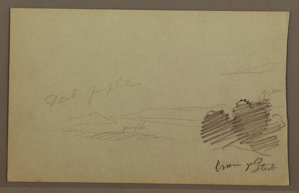 Tekening, bergketen, wolk, mogelijk jaren 1860 door Frederic Edwin Church