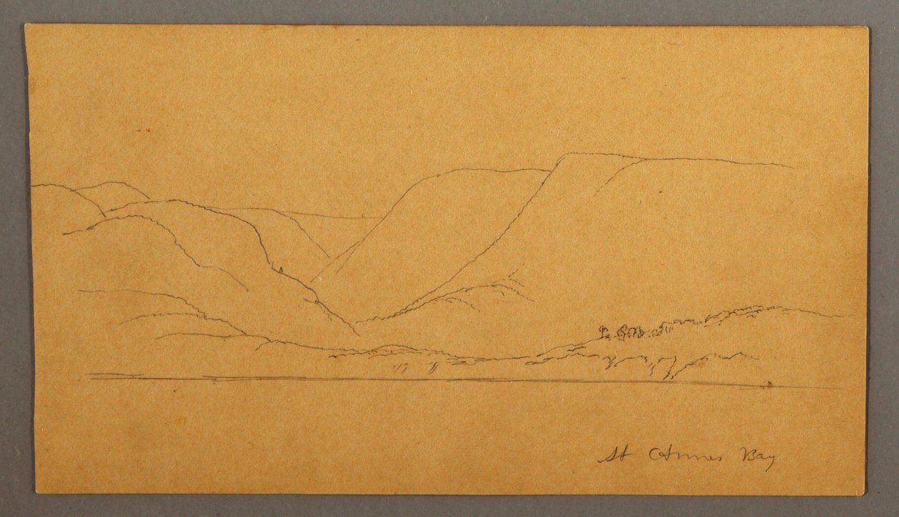 Tekening, Bergachtige baai, mogelijk 1859 door Frederic Edwin Church