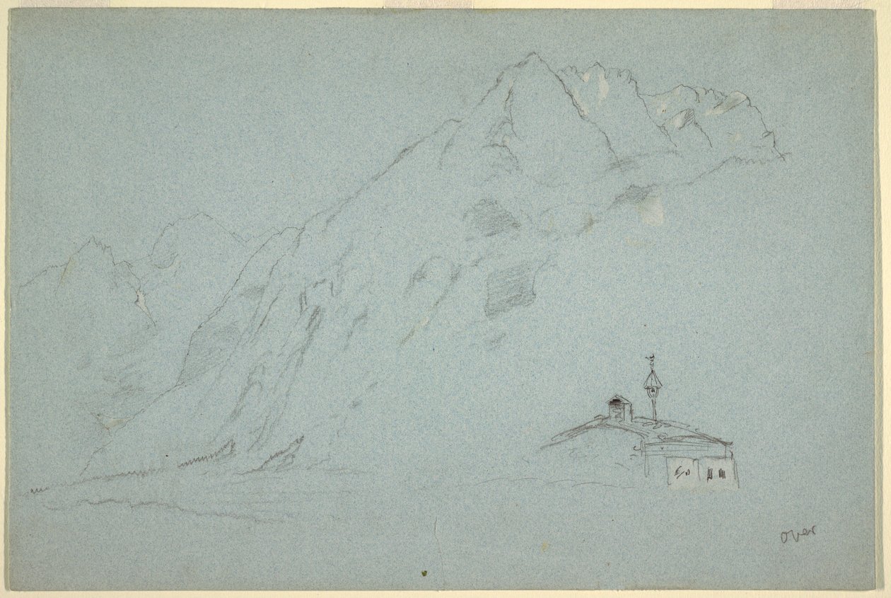 Tekening, Bergen bij Abtenau. Salzkammergut, 5 augustus 1868 door Frederic Edwin Church