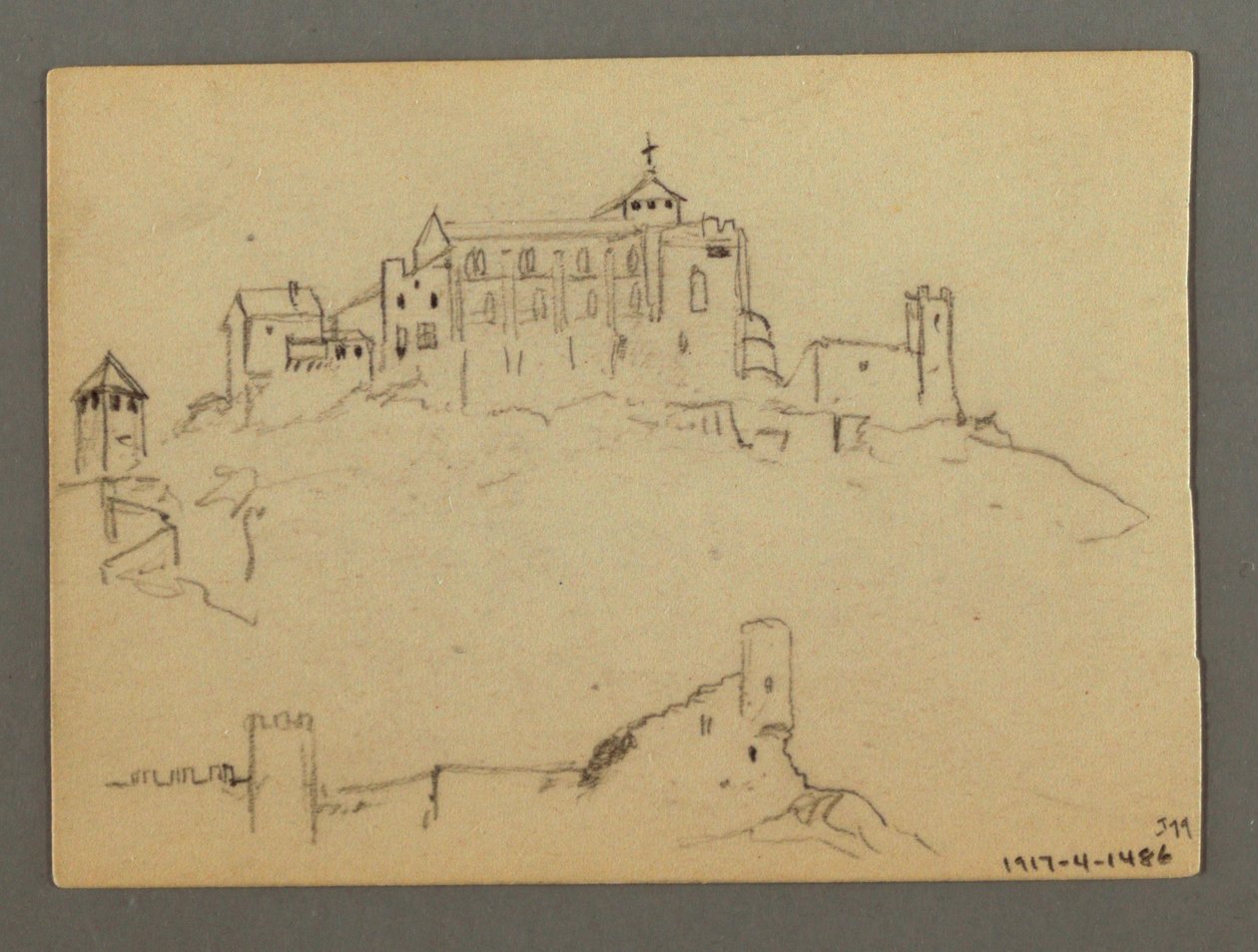 Tekening, Mountainside, mogelijk 1868 door Frederic Edwin Church