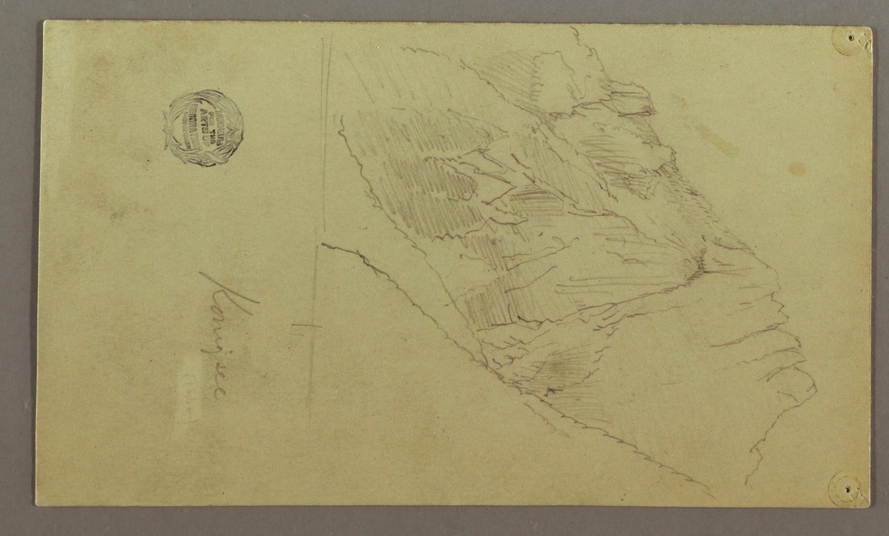 Tekening, Mountainside, mogelijk 1868 door Frederic Edwin Church