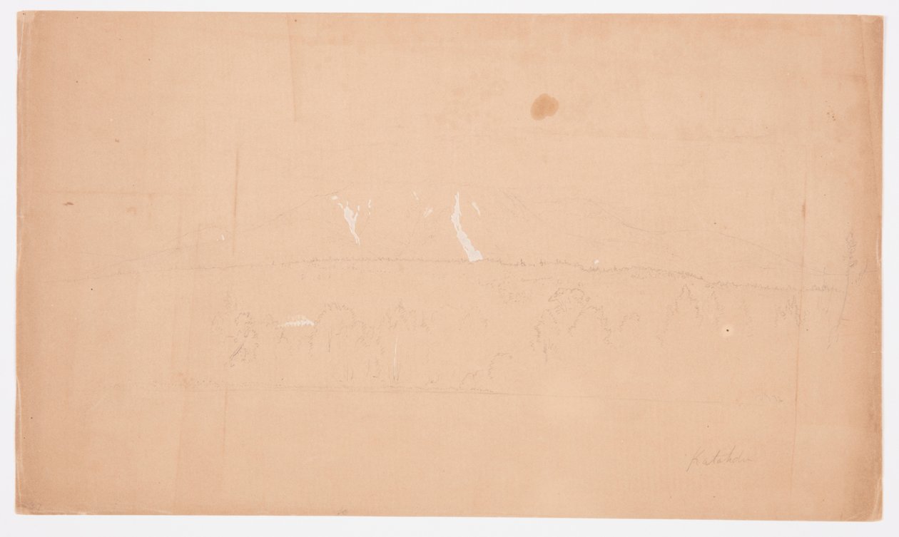 Tekening, Mt. Katahdin, vanaf Lake Katahdin, Maine, 1852 door Frederic Edwin Church