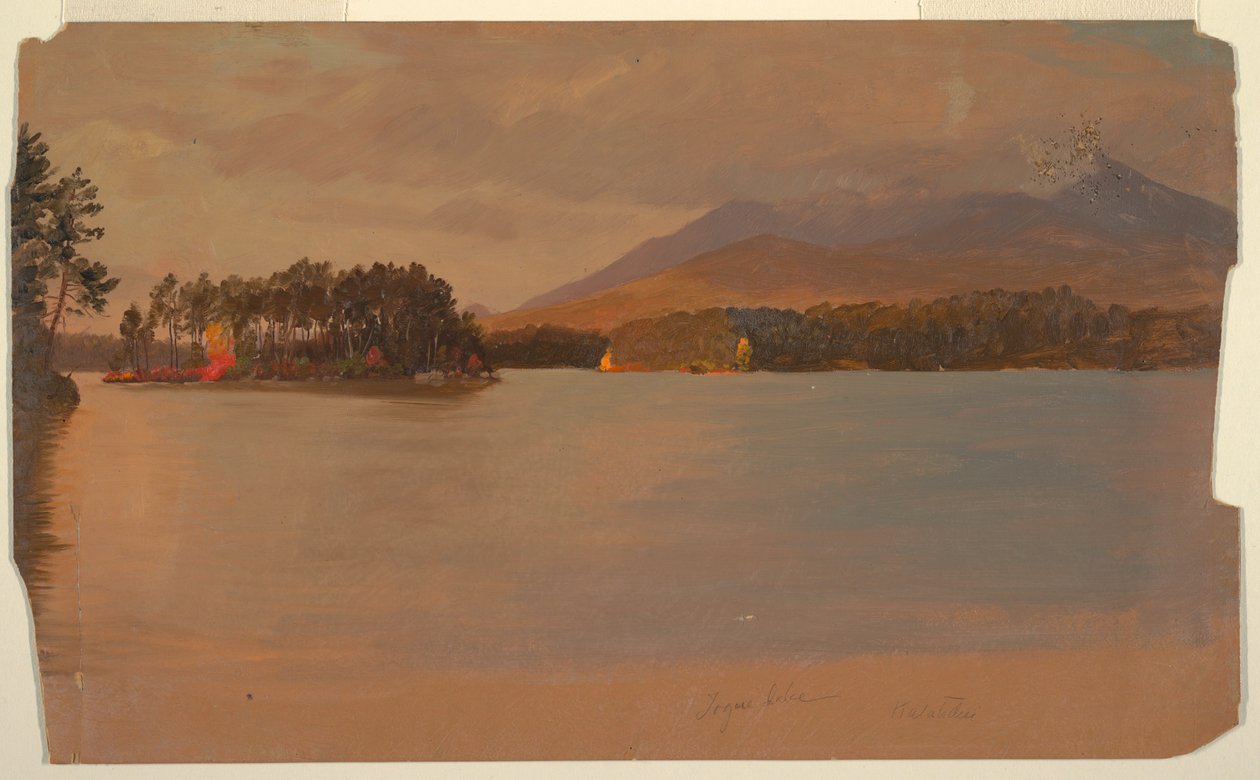 Tekening, Katahdin vanaf Togue Pond, 1878 door Frederic Edwin Church