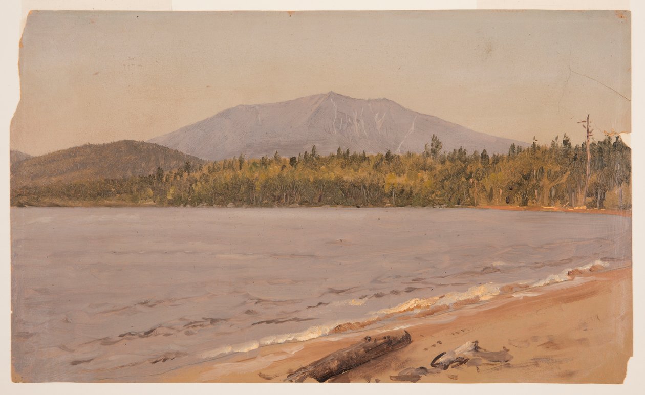 Tekening, Mt. Katahdin vanaf Togue Pond, mogelijk 1878 door Frederic Edwin Church