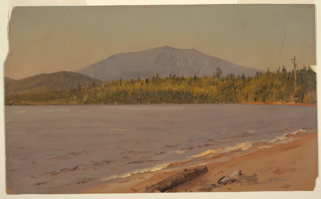 Tekening, Mt. Katahdin vanaf Togue Pond, mogelijk 1878 door Frederic Edwin Church