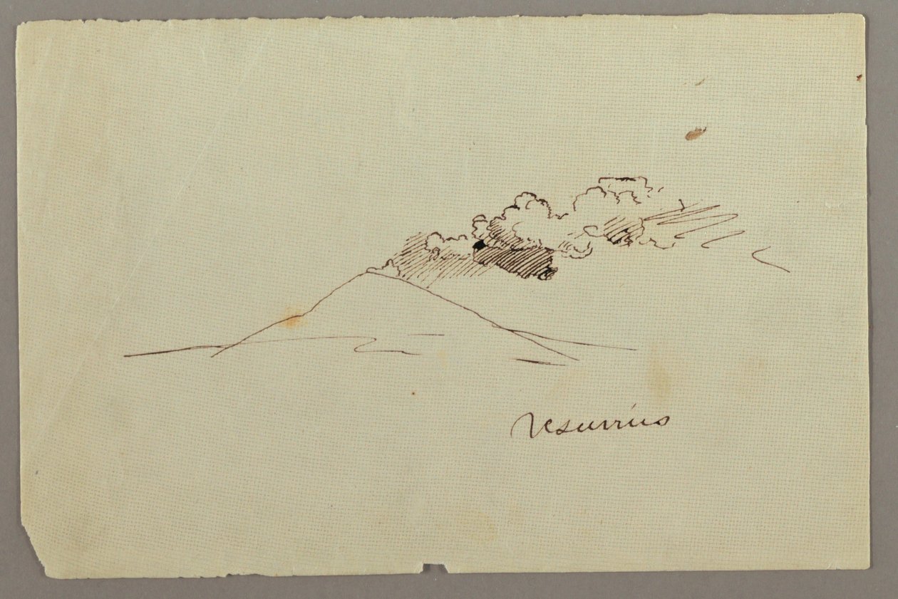 Tekening, Vesuvius met rook, mogelijk 1868-69 door Frederic Edwin Church