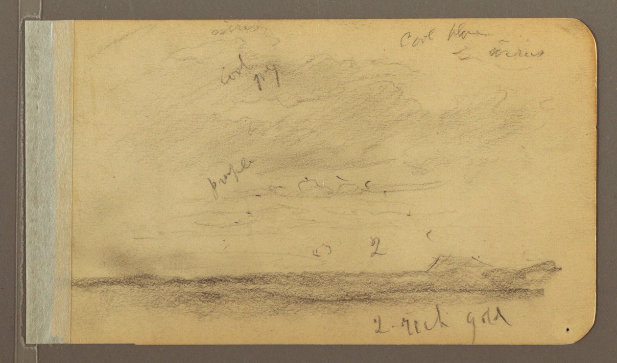 Tekening, Orizaba; Verso: Bewolkte lucht, dak, 1889 door Frederic Edwin Church