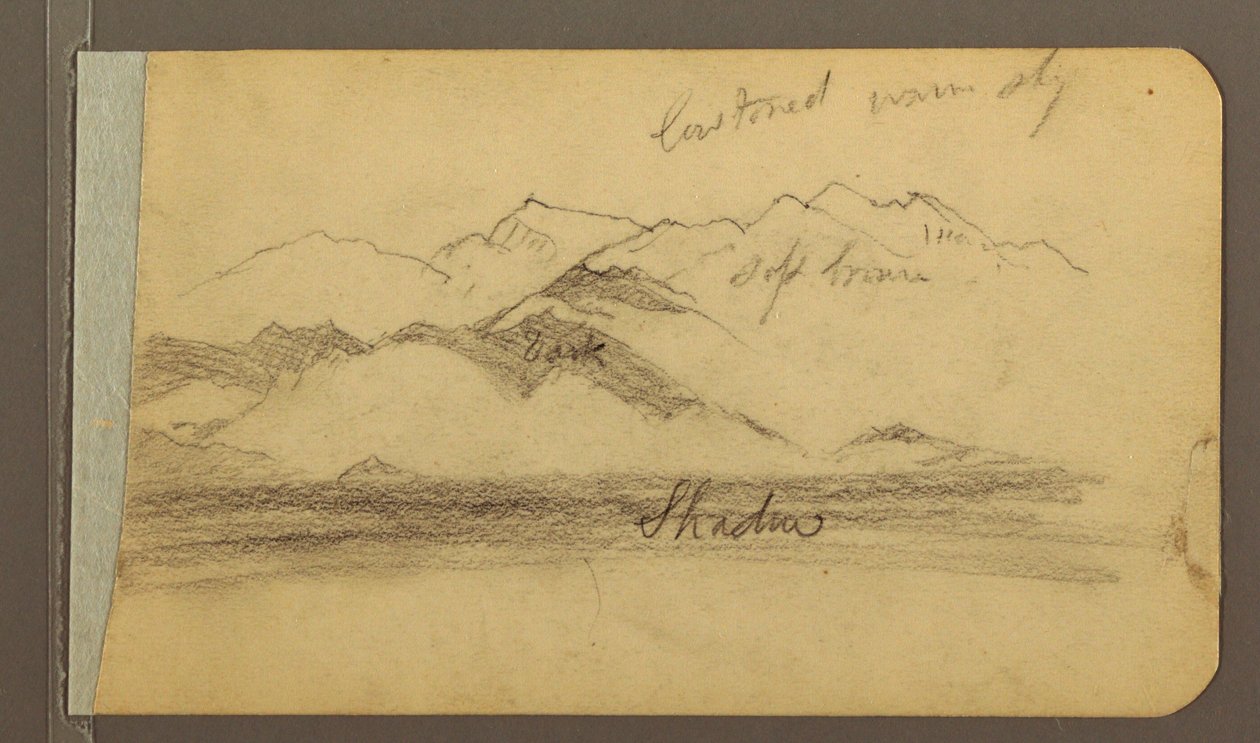 Tekening, piek van de Orizaba, figuur; Verso: vlakte en bergketens, 1889 door Frederic Edwin Church