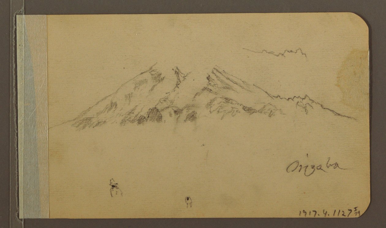 Tekening, piek van de Orizaba, figuur; Verso: vlakte en bergketens, 1889 door Frederic Edwin Church