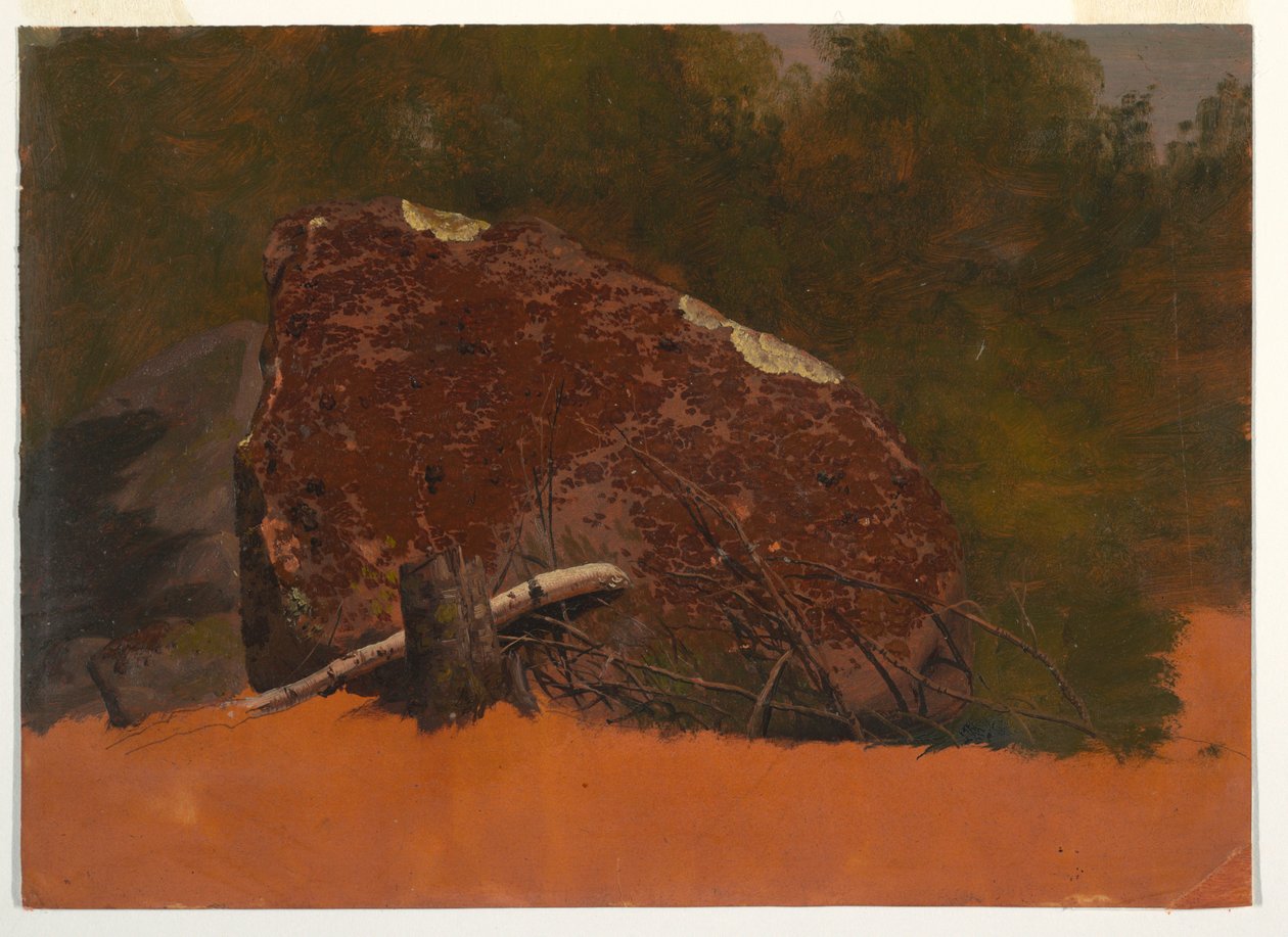 Tekening, Mogelijk Mt. Desert, Island, rots, ca. 1845 door Frederic Edwin Church