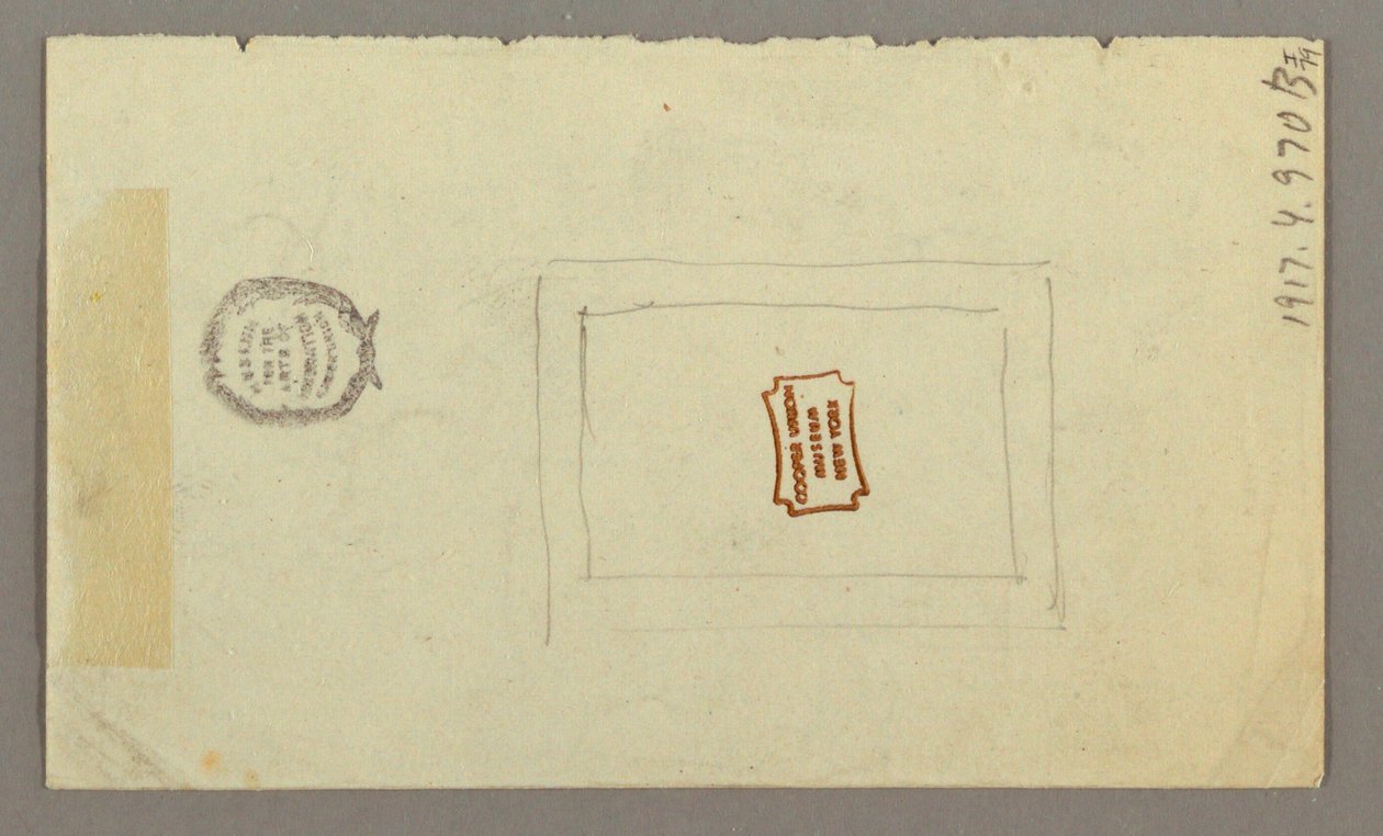 Tekening, rechthoekig ontwerp, mogelijk 1868 door Frederic Edwin Church