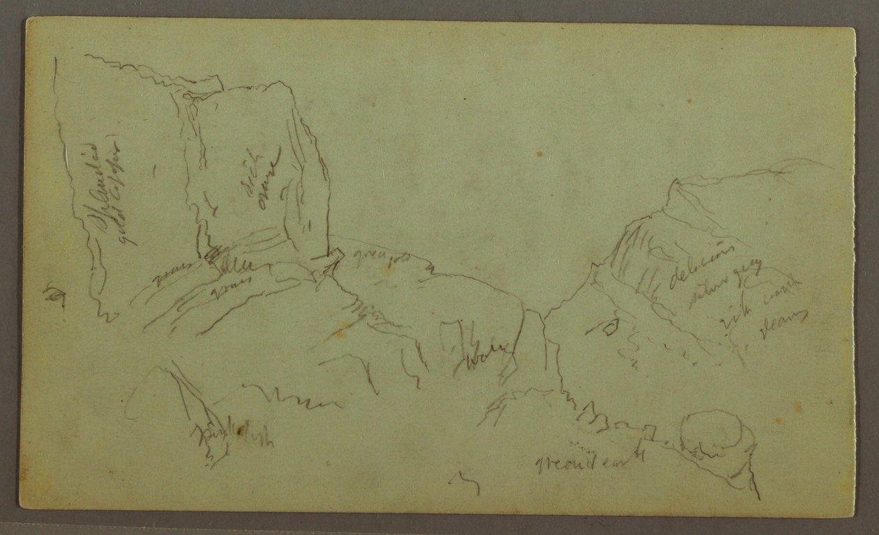 Tekening, Rocky Mountaintaintops, mogelijk 1868 door Frederic Edwin Church