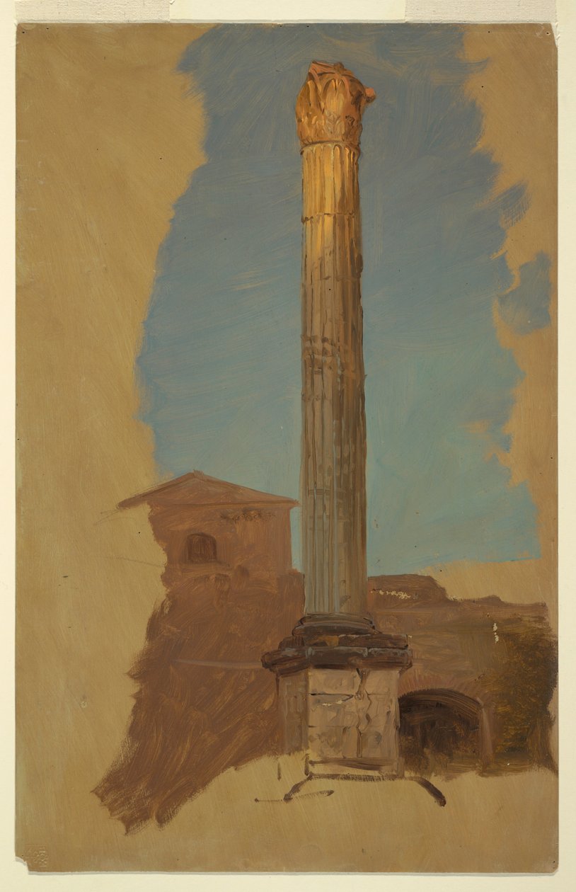 Tekening, Rome, klassieke zuil, 1868-69 door Frederic Edwin Church