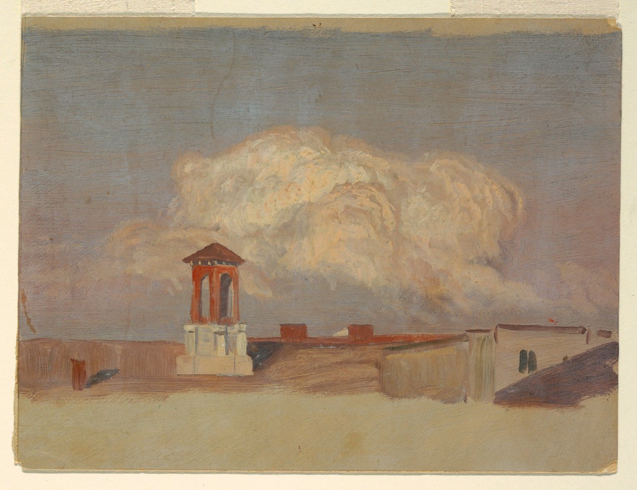 Tekening, Daken van een Italiaanse stad, 1868-69 door Frederic Edwin Church