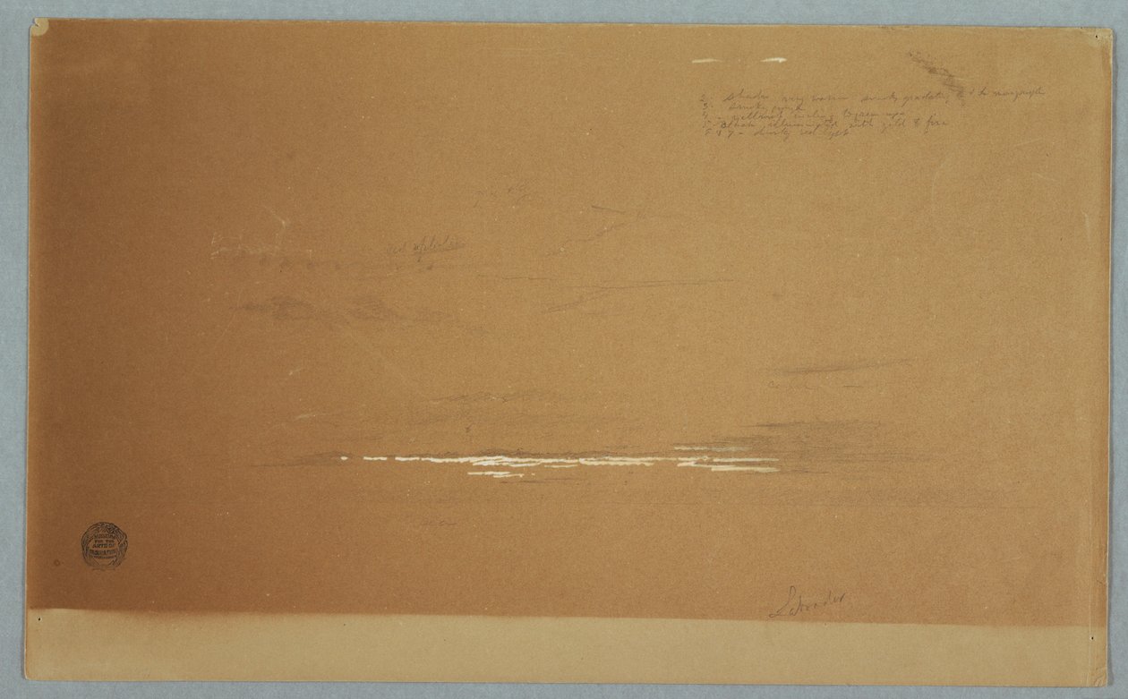 Tekening, Zeegezicht, kust van Labrador, juni of juli 1859 door Frederic Edwin Church