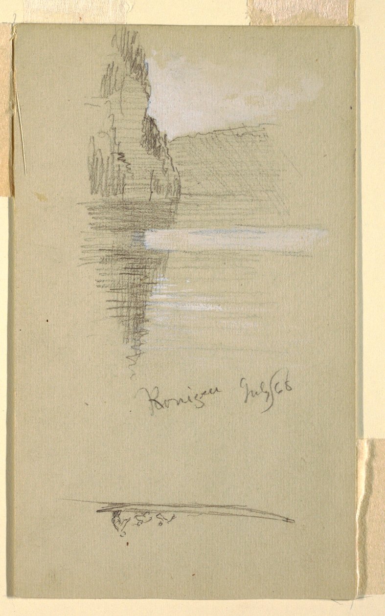 Tekening, Kust, Königssee bij Berchtesgaden Beieren, juli 1868 door Frederic Edwin Church