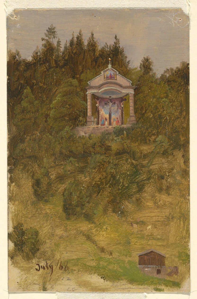 Tekening, heiligdom, Beieren, juli 1868 door Frederic Edwin Church