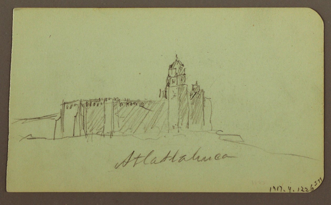 Tekening, Schetsen van Patzcuaro; Verso: Kerk, Atlatahuca, 1883 door Frederic Edwin Church