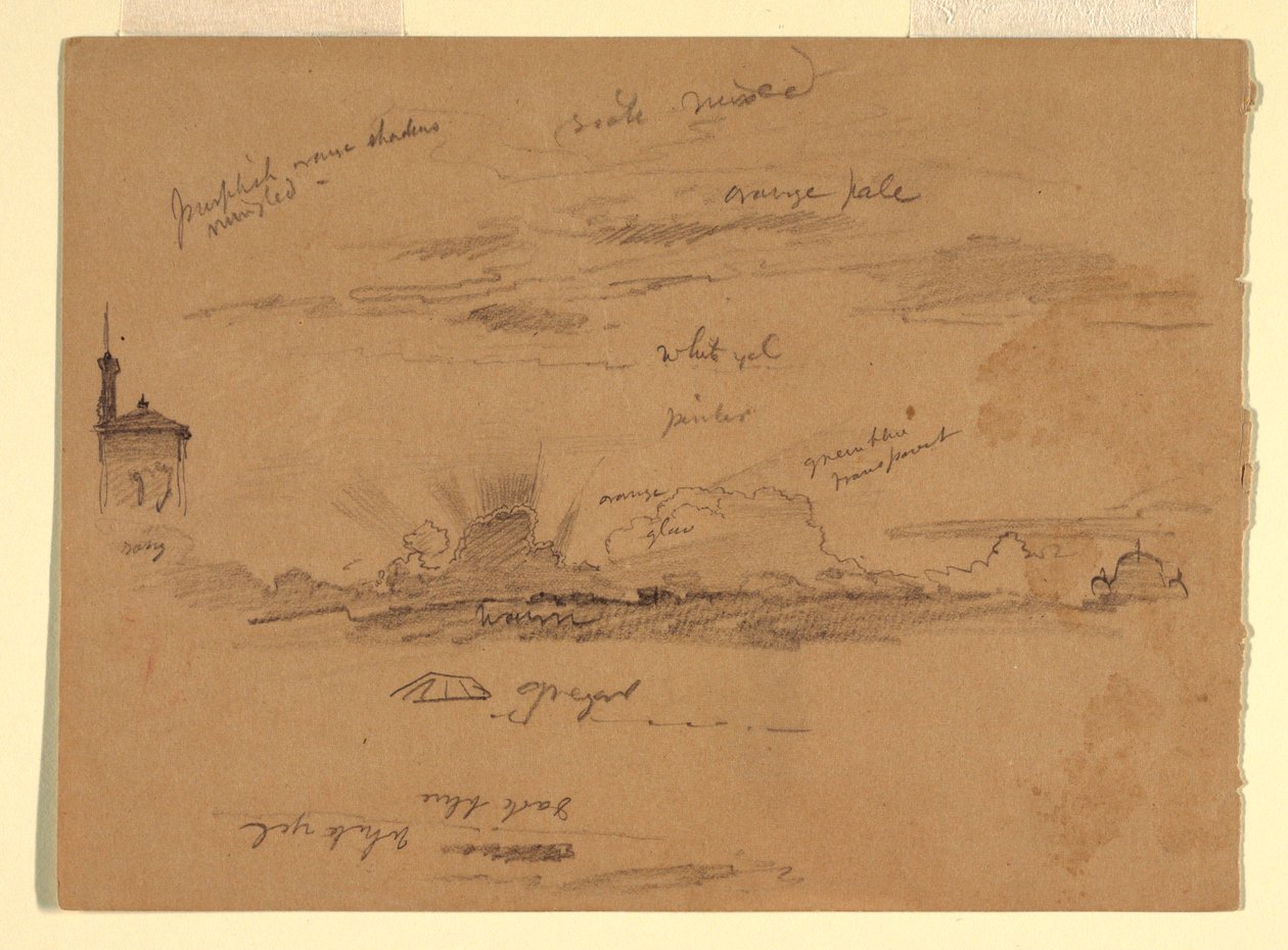 Tekening, Schetsen van Rome, Italië, november 1868 door Frederic Edwin Church