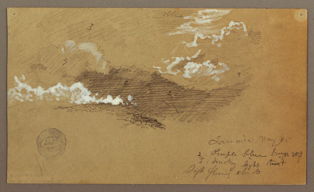 Tekening, Lucht, mei 1865 door Frederic Edwin Church