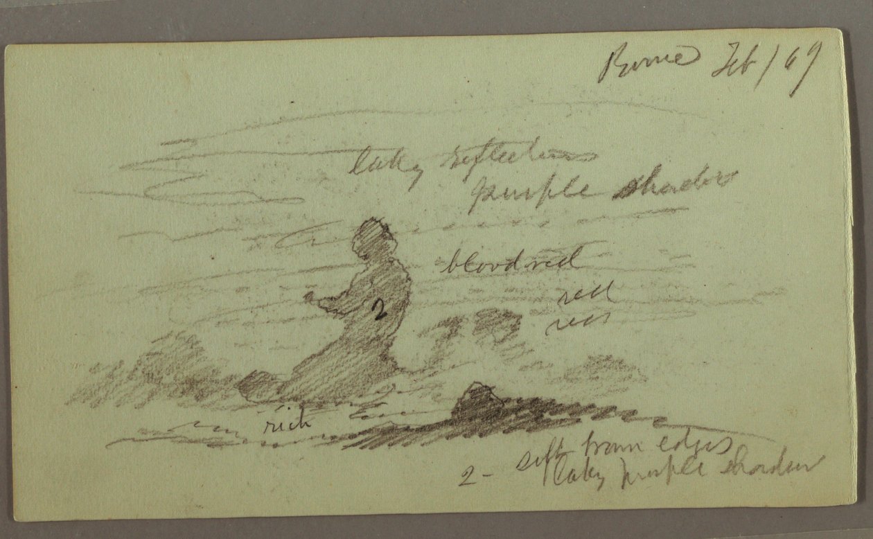Tekening, Luchtstudie, februari 1869 door Frederic Edwin Church