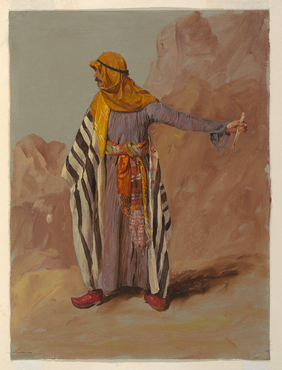 Tekening, Staande bedoeïen, waarschijnlijk februari 1868 door Frederic Edwin Church