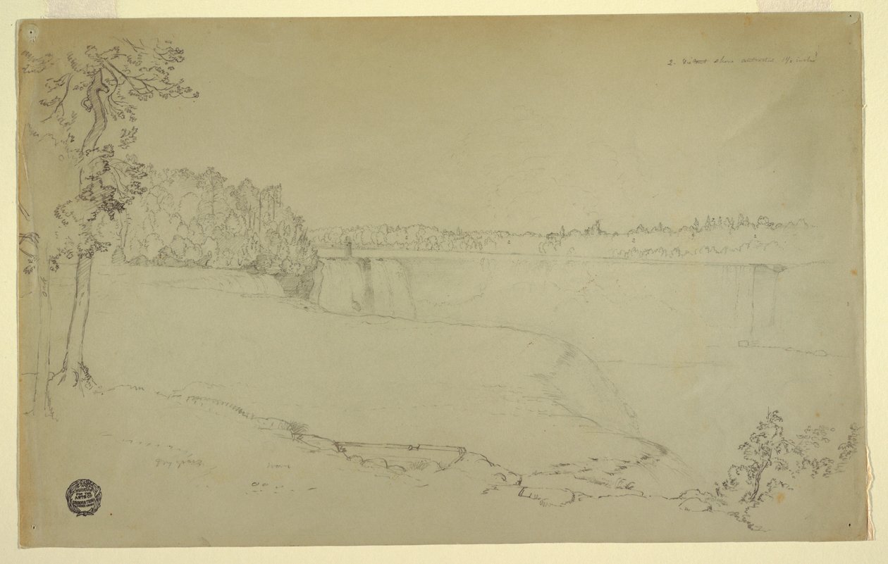 Tekening, Studies. De Niagara watervallen, waarschijnlijk 1856 door Frederic Edwin Church