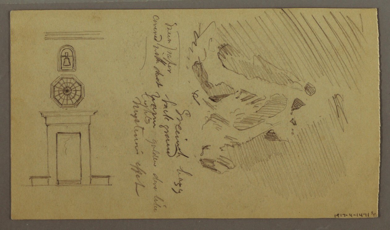 Tekening, Studies van tafelonderdelen, mogelijk 1868-69 door Frederic Edwin Church