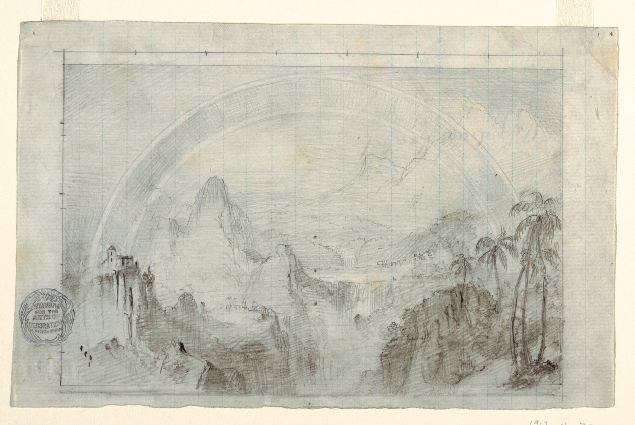 Tekening, Studie voor "Regenseizoen in de tropen", 1865-66 door Frederic Edwin Church