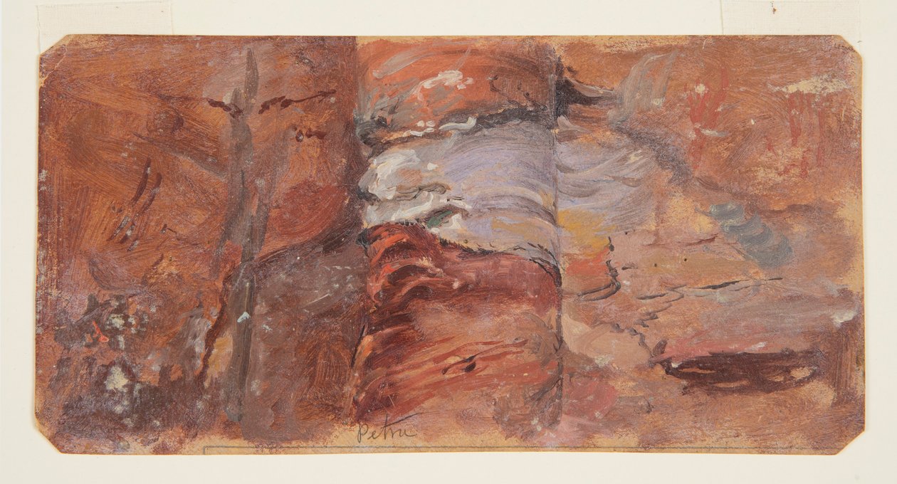 Tekening, Studie van rotsen, Petra, februari 1868 door Frederic Edwin Church
