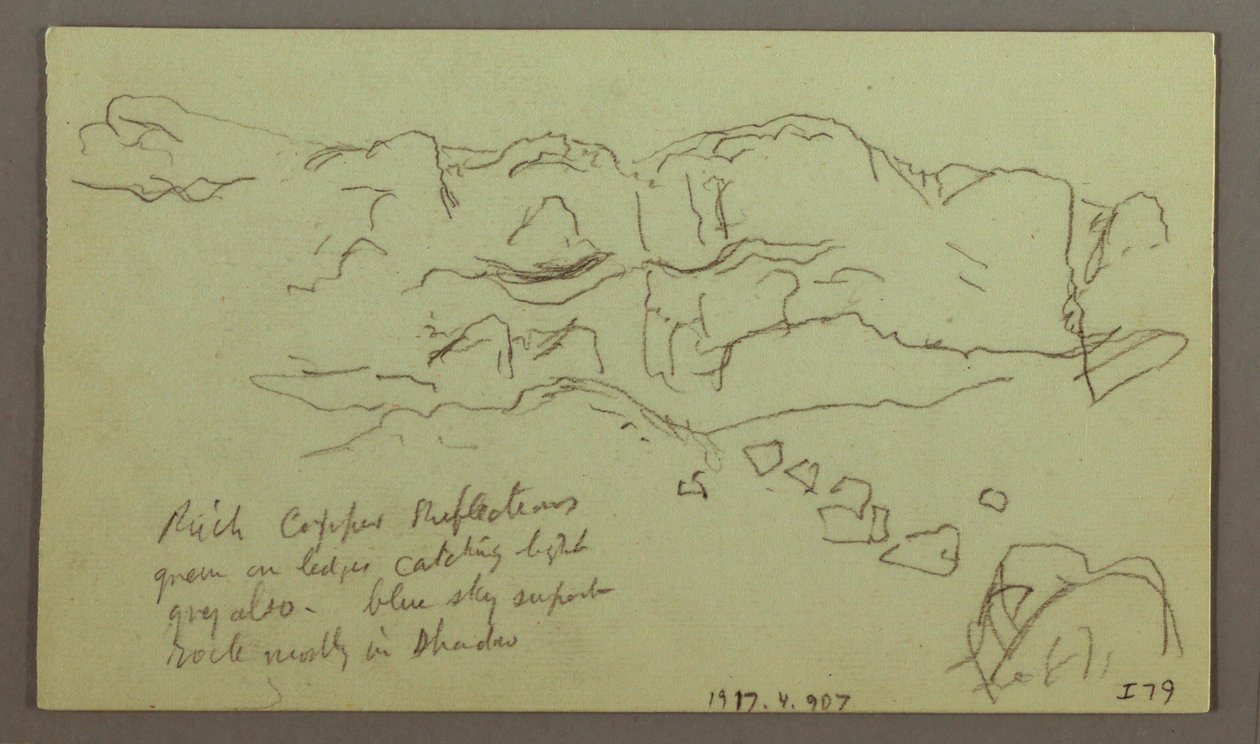 Tekening, Studie van de zijkant van een vallei, 4 mei 1868 door Frederic Edwin Church