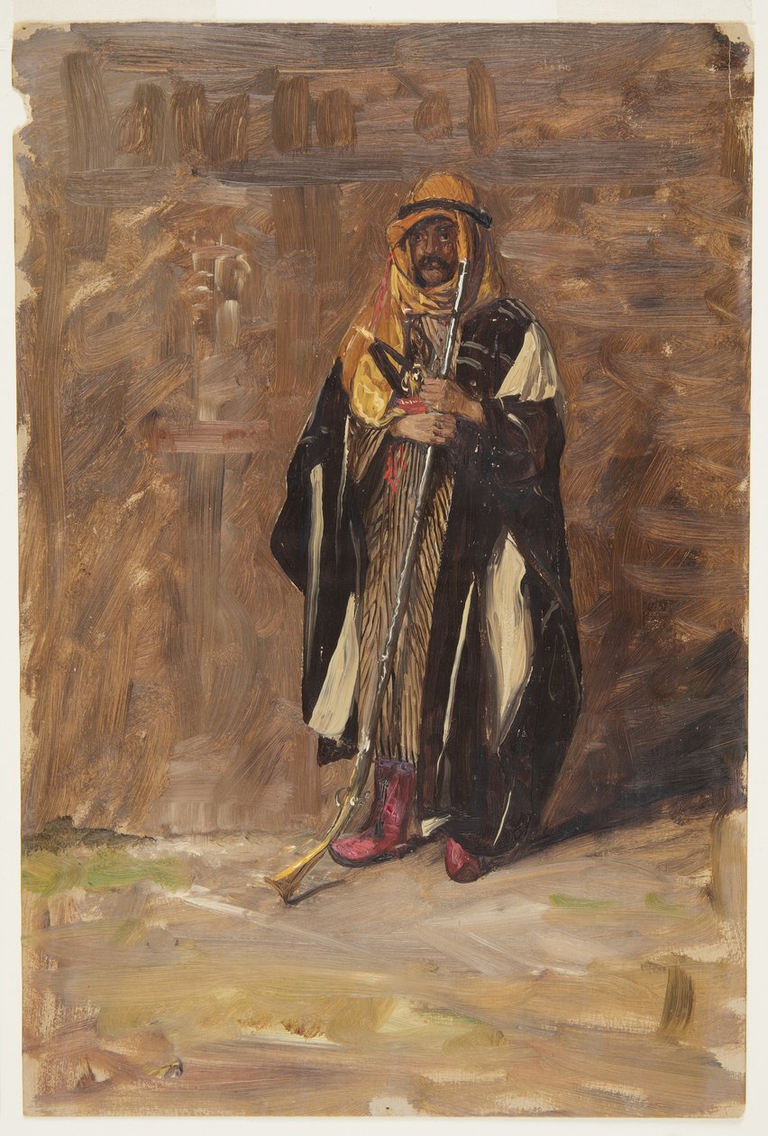Tekening, Studie van een staande bedoeïen, 1869 door Frederic Edwin Church